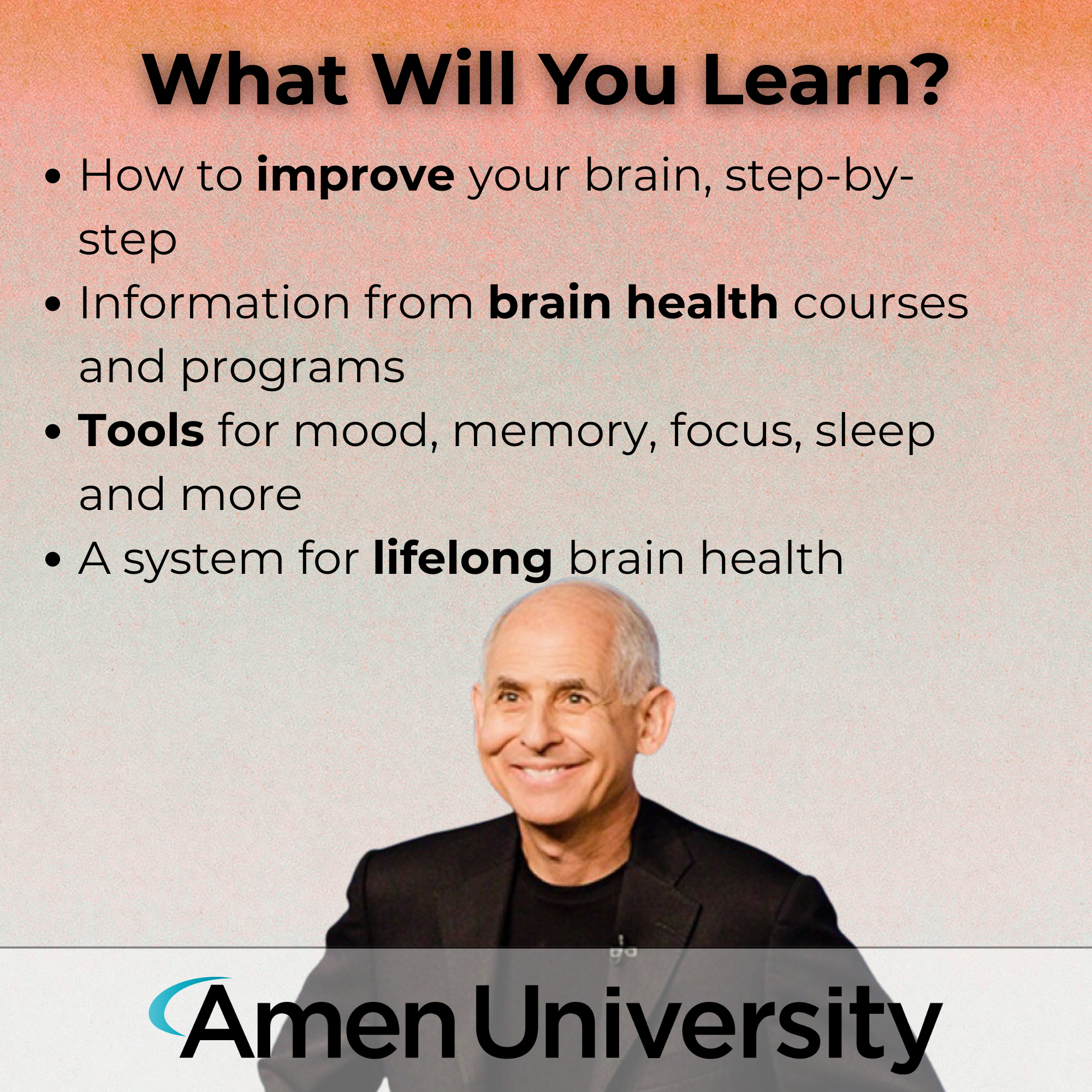 Amen University Max: Advanced Brain Optimization Program to Improve Mental Clarity, Emotional Resilience, Memory, and Peak Performance